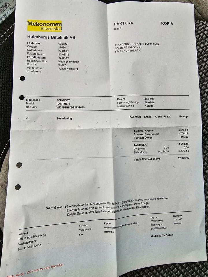 Peugeot Partner Van Increased Payload 1.6 BlueHDi Manual, 99hp, 2016