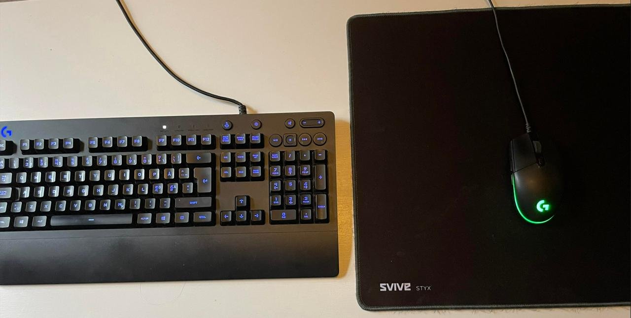 Logitech gamingkit med mus, t...