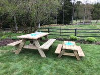 Bänkbord, picknickbord, bänk, utemöbel