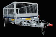 WT Trailer, Bromsade släp, med gallergrindar,REA