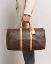 Louis Vuitton - NO RESERVE PRICE - Keepall 45 Monogram BANDOULIÈRE - Shoulder  Strap - Padlock - Travel bag - Catawiki