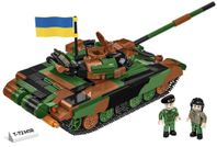 Cobi byggmodell T-72 M1R Stridsvagn med ukrainsk flagga