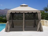 Paviljong Osiris 4x4m, mörk beige - trädgårdspaviljong