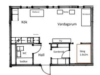 Bostad uthyres - lägenhet i Stockholm - 1.5 rum, 45m²