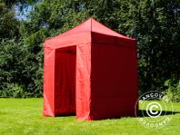 Snabbtält FleXtents Basic v.2, 2x2m röd, inkl. 4 sidor
