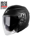 STEALTHPILOT JET SV BLACK MATT ECE22-06 JET MC HJÄLM - rea