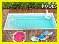 Glasfiberpool Pooler Polyester Trädgård Pool 6,50x3,00m