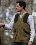 50% RABATT***** Tweed Shooting Waistcoat - GREEN FOREST