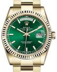 ROLEX DAY-DATE YELLOW GOLD 118238 GREEN DIAL