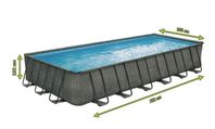 Outtech Premium Frame Pool 732x366 cm Mörkgrå