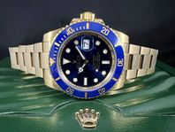 Rolex Submariner 116618LN Blå Helguld Fullset Toppskick 2016