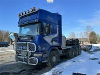 Scania 164 G, 8X4*4, 580 med maskintrailer, Tridem