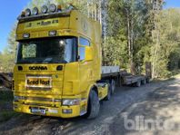 Epa trailer Scania 164 V8 med treaxlad trailer