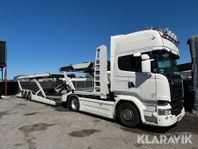 Biltransport Scania R520 med trailer, 9 bilpl