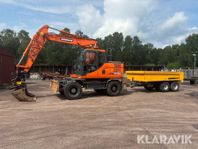 Hjulgrävare Doosan DX160W-3 med tippkärra