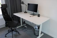Kontorsarbetsplats - Elektriskt skrivbord, datorskärm, skåp,