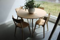 Bord med 4st stolar samt plastväxt