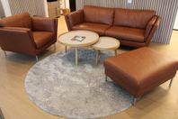Loungemöblemang - Fåtölj, soffa, bord & matta