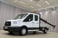 Ford Transit  350 155HK Dubbelhytt Flak Kran 4800Mil Momsbil