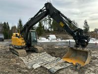 Volvo ECR145DL Bandgrävare med rotor och skopor