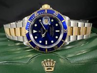 Rolex Submariner Date 16613 G/S Blå Fullset Toppskick 2004