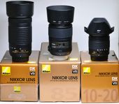 Nikon Micro AF-S DX 85/3,5 G ED VR + 70-300 + 10-20