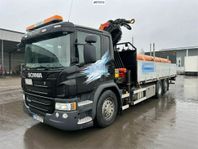 Brädgårdsbil Scania P370 med Palfinger PK18002-EH och bakgav