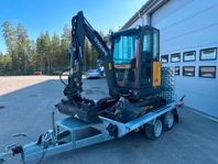 Volvo EC18E ny minigrävare på ny trailer skopor EC18 E