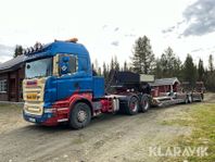 Dragbil med trombontrailer Scania R620