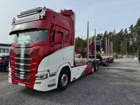 Timmerekipage med släp Scania R650B 6X4 NB