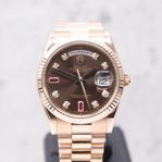 Rolex Day-Date 36 Helguld - CHOCOLATE RUBY - 118235 - 2015