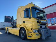 Scania G 450 6x2 lastväxlare Plog salt NG