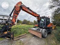 Doosan DX 160 W-5 Med vagn och redskap