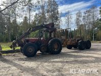 Traktor Massey Ferguson 65 med skogsvagn