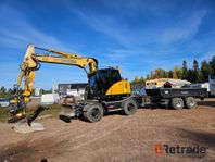 Hjulgrävare Hydrema MX16 med vagn, redskap och tiltrotator