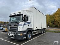 Skåpbil med bakgavellyft Scania R420 (SE VIDEO)