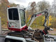 Takeuchi TB216, 1450 tim, rototilt, kärra