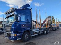 Timmerbil Scania R620 med kran och släp