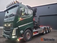 VOLVO FH 500 Euro 6 tridem lastväxlare kran Hiab 288 / Hookl