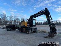 Grävmaskin Volvo EWR150E med kärra