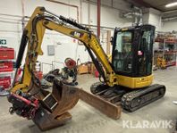 Grävmaskin CAT 303.5E med rotortilt & skopor