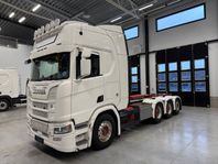 Scania R520 V8 8x4 Tridem Lastväxlare Hiab 22 tons