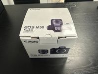 CANON M50 Mark 2, Extra batteri, 2st objektiv mm. MOMSAD