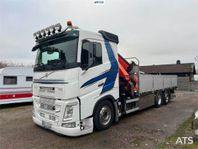 Kranbil Volvo FH 6x2 med flak (SE VIDEO)