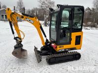 Grävmaskin JCB 19 C-1 med kärra tiltfäste och