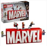 Förboka Lego MARVEL logotyp och minifigurer Marvel