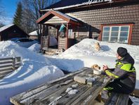 Åkersjön Fjällbyn skoterled, skidled, bastu