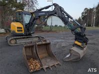 Grävmaskin ECR50 med tiltrotator och skopor (SE VIDEO)