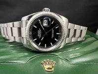 Rolex Oyster Datejust 116234 36mm Vitguldsring Svart Fullset