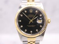 Rolex Datejust 36 - Svart Diamanter - 16013 -1988